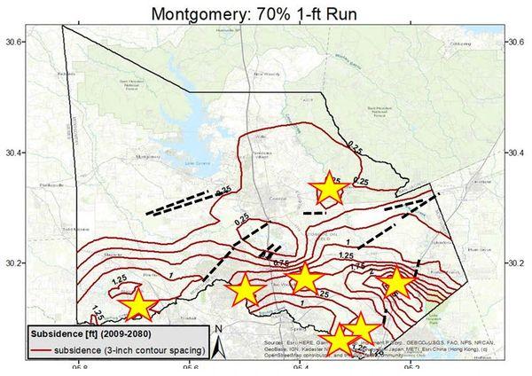 Map showing subsidence problem areas in Montgomery County